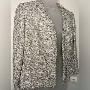 Anne Klein Tweed Open Front Jacket Blazer Size 4 NWT!
